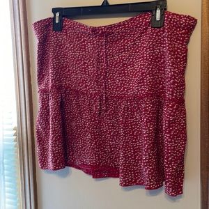 Brandy Melville red floral mini skirt